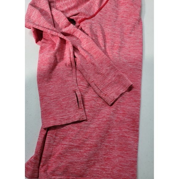 PINK Quarter Zip Pullover Athletic Top Long Sleeve Red Heathered - Picture 9 of 9